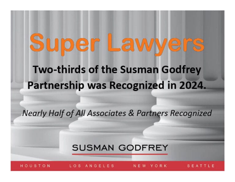 Two Thirds of the Susman Godfrey Partnership and Nearly Half of its ...